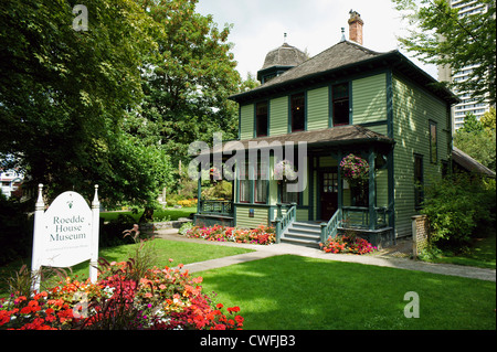 Il Roedde House Museum nel centro cittadino di Vancouver, British Columbia, Canada Foto Stock