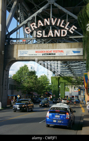 Ingresso al Granville Island, Vancouver, British Columbia, Canada Foto Stock