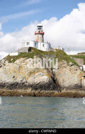 Baily lighthouse a Howth Head, la baia di Dublino Irlanda Foto Stock