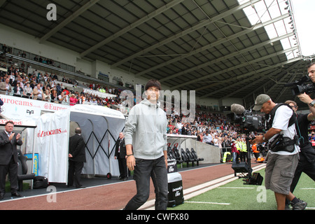 Ki Sung-Yueng è presentato come nuova Swansea City firma presso il Liberty Stadium Foto Stock