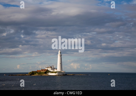 Saint Mary's faro Whitley Bay, Northumberland, Inghilterra Foto Stock