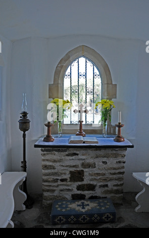 L'altare di San Nicola Cappella della lanterna, Hill, Ilfracombe. Foto Stock