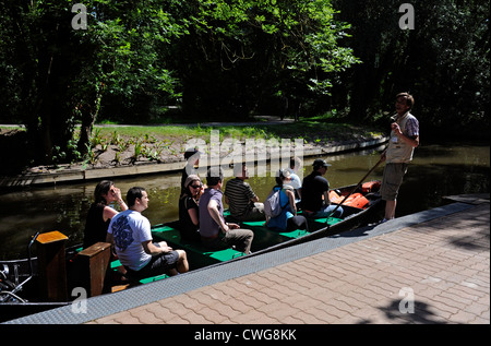 Les Hortillonnages,barque un cornet,Amiens,Somme,Picardie,Francia Foto Stock