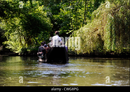 Les Hortillonnages,barque un cornet,Amiens,Somme,Picardie,Francia Foto Stock