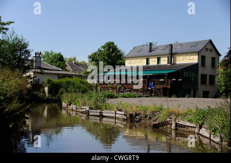 Les Hortillonnages,ristorante Le Vert Galant,Amiens,Somme,Picardie,Francia Foto Stock