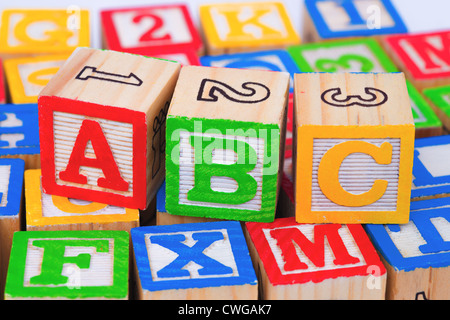 Bambini i blocchi ortografia ABC Foto Stock