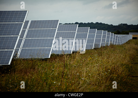 Westmill Farm solare Watchfield vicino a Swindon. Westmill è uno del più grande del Regno Unito fattorie solari. Foto Stock