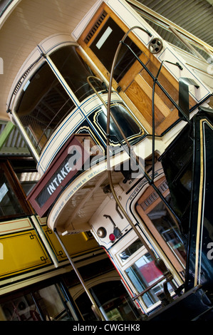 Il National Tramway Museum e il villaggio a Crich vicino a Matlock, Derbyshire Regno Unito Inghilterra Foto Stock