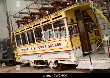 Il National Tramway Museum e il villaggio a Crich vicino a Matlock, Derbyshire Regno Unito Inghilterra Foto Stock