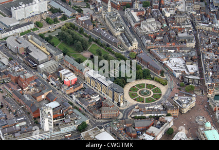 Vista aerea del Queen's Gardens, Hull, East Yorkshire Foto Stock