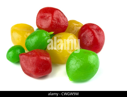 Colorate diverse essiccata agrumi isolato su bianco Foto Stock