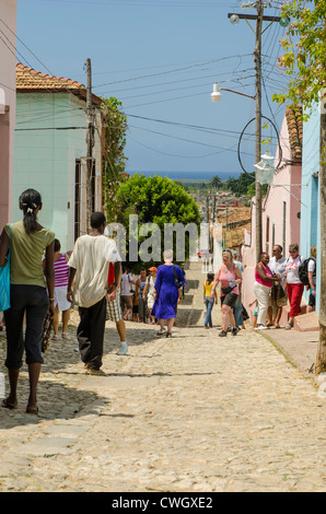 Scena di strada, Trinidad, Cuba, Sito Patrimonio Mondiale dell'UNESCO. Foto Stock