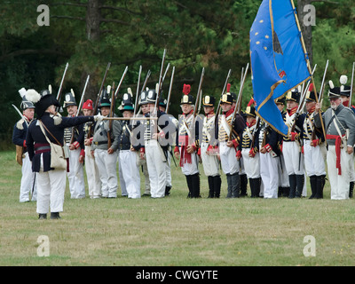 Il Comandante americano costituisce il suo assalto linea 11/2012 Agosto all'Assedio di Fort Erie Foto Stock