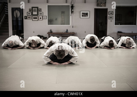 Persone in arti marziali classe Foto Stock