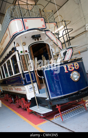 Il National Tramway Museum e il villaggio a Crich vicino a Matlock, Derbyshire Regno Unito Inghilterra Foto Stock