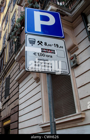 Parcometro firmare a Roma Italia Foto Stock