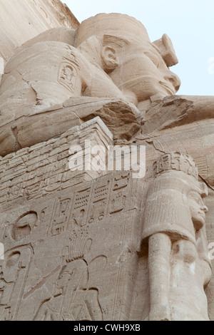 Statua del faraone Ramses11 Tempio di Abu Simbel Egitto. Foto Stock