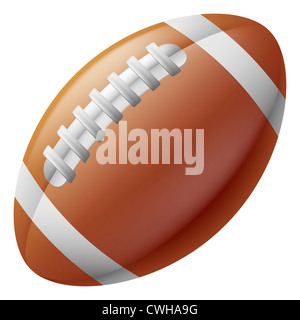 Una illustrazione di un tradizionale american football ball Foto Stock