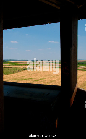 Il 1346 campo di battaglia a Crécy-en-Ponthieu nella guerra dei cento anni, Somme Picardia, Francia. Foto Stock