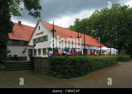 Restaurant und Cafe Overbeckshof im Stadtgarten von Bottrop, Ruhrgebiet, Renania settentrionale-Vestfalia Foto Stock