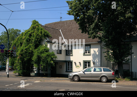 Schuetenhof mit Laubengang in Krefeld-Bockum, Niederrhein, Renania settentrionale-Vestfalia Foto Stock