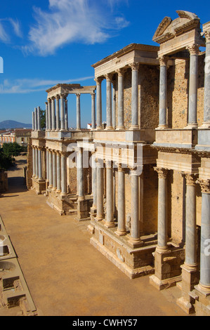 Teatro romano, Merida, provincia di Badajoz, Estremadura, Spagna Foto Stock