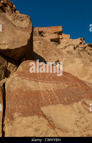 Palpa Perù di petroglifi Chichictara America del Sud Foto Stock