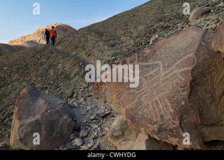 Palpa Perù di petroglifi Chichictara America del Sud Foto Stock