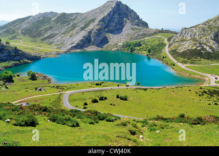 Spagna Asturie: Lago Enol in Nationalpark Picos de Europa Foto Stock