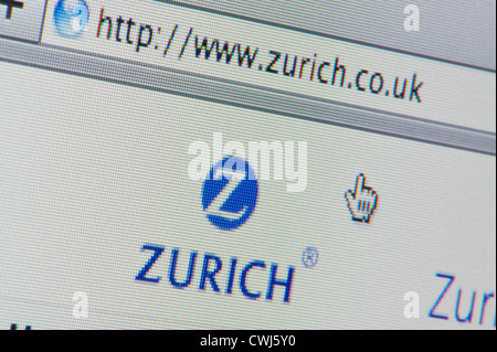 Close up della Zurich Insurance Group logo come si vede sul sito web. (Solo uso editoriale: -print, TV, e-book e Redazione sito web). Foto Stock