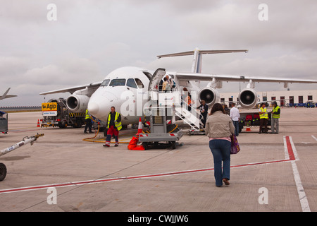 Un CityJet operati da Air France attende la partenza. Foto Stock