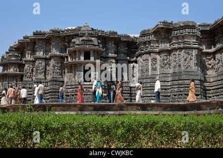 Tempio Hoysaleswara. Halebidu. Il Karnataka. India Foto Stock