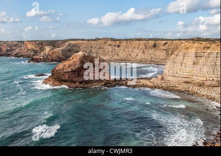 Costa Vicentina spiagge e scogliere, Algarve, PORTOGALLO Foto Stock