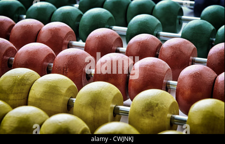 Frammento di oldened abacus close up Foto Stock