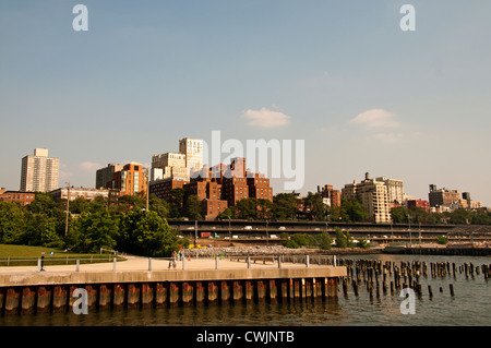 Brooklyn Heights East River New York City Stati Uniti , vista, orizzonte, skyline, cielo, linea, Foto Stock