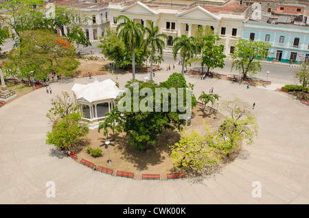 Vista aerea del Parco Vidal (Parque Vidal), Santa Clara, Cuba. Foto Stock