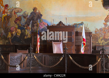 Vista interna del palazzo di giustizia in "Santa Barbara, California Foto Stock