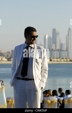 Nozze, Sposo e Sposa in Atlantis Hotel, il Palm, Dubai, Emirati Arabi Uniti, Emirati arabi uniti, Golfo Persico, la Penisola Arabica, in Asia. Foto Stock