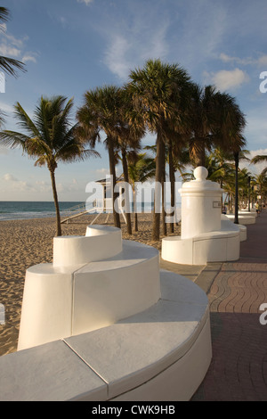 CORTEZ STREET BEACH INGRESSO PARETE ONDA PROMENADE FORT LAUDERDALE FLORIDA USA Foto Stock