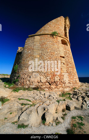 Torre di avvistamento costiero Puglia, Italia. Foto Stock