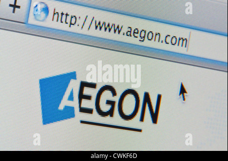 Close up Aegon logo come visto sul suo sito web. (Solo uso editoriale: -print, TV, e-book e Redazione sito web). Foto Stock