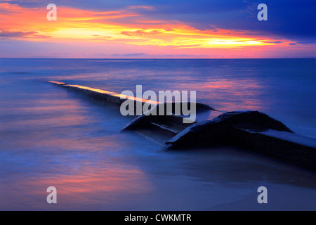 Piriapolis porto e spiaggia al tramonto. Maldonado, Uruguay. Foto Stock