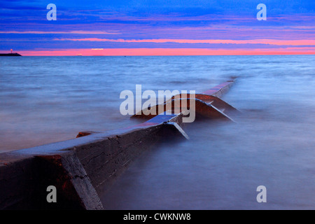 Piriapolis porto e spiaggia al tramonto. Maldonado, Uruguay. Foto Stock