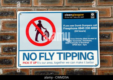 Un No Fly il ribaltamento di segno nel West End di Glasgow, Scotland, Regno Unito Foto Stock