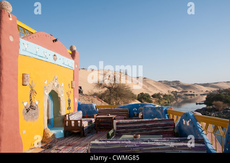 Gharb Soheil Nubian Village sulla sponda ovest del Nilo vicino a Aswan Egitto Foto Stock