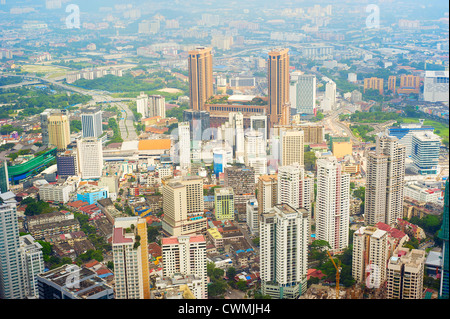 Vista aerea su Kuala Lumpur da KL Tower Foto Stock