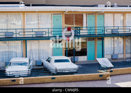 Lorraine Motel, stanza 306, Martin Luther King assassinato, ora National Civil Rights Museum, Memphis, Tennessee Foto Stock