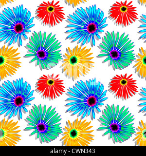 Fiori texture ombreggiato, abstract seamless pattern; arte vettoriale illustrazione Foto Stock