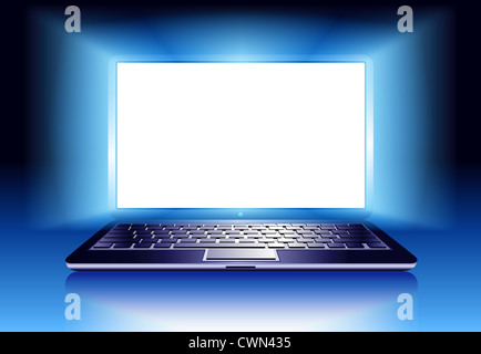 Computer portatile PC per la tua presentazione del messaggio Foto Stock