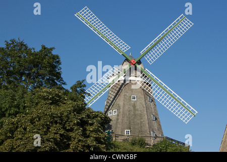 Il mulino a vento, Roebel, Mecklenburg laghi, Meclemburgo-Pomerania Occidentale, Germania Foto Stock